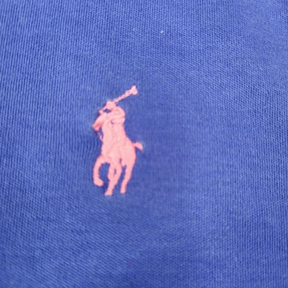 Polo Ralph Lauren Polo Shirt Mens Large Blue Solid Pony Logo Short Sleeve Casual
